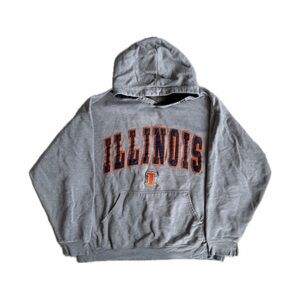 OVB University of Illinois Spellout Boxy Grey Hoodie